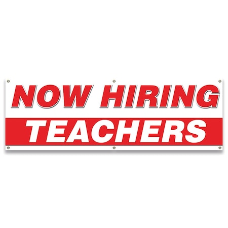 Signmission Now Hiring Teachers Banner Apply Inside Accepting Application Single Sided B-72-30311